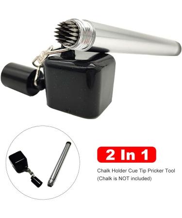 2 in 1 Pool Stick Chalk Holder Billiard Cue Tip Tool  5.3 inches Chalk Cover Cue Tip Pricker(Black) - Buy Online on GoSupps.com