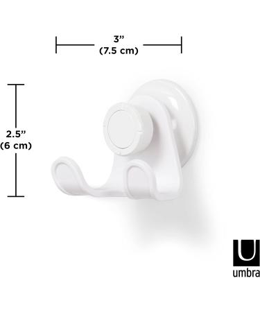 Umbra Flex Double Shower Hook - Gel Closure Technology Rust-Free Easy Installation for Luffa Brush Washcloth & Razors | White - Buy Online on GoSupps.com