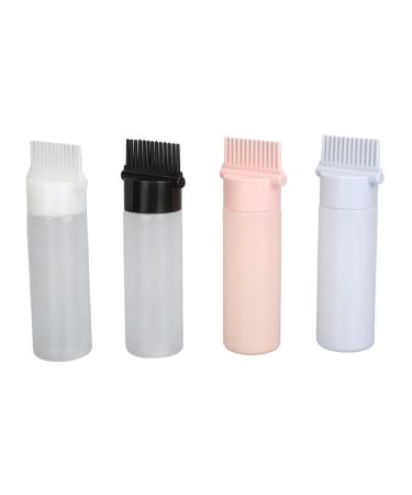 Comb Applicator Bottle Dustproof Easy Control Soft Easy Use Hair Dye Brush Bottle Multi-function 4 Colors With Clear Scale For Hair Salon
