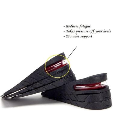 Height Increasing Insoles for Men and Women - 3-Layer Air-Up Elevator Shoes Lift Kit with Arch Support - 2.25 Black - Buy Online on GoSupps.com