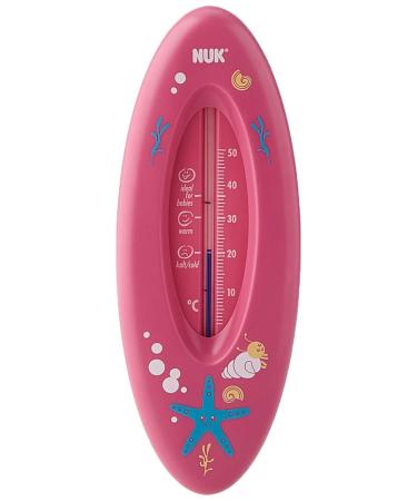 NUK bathing thermometer for safe swimming natural measuring liquid made of rapeseed oil made in Germany 1 piece pink 1 piece (1 pack) pink