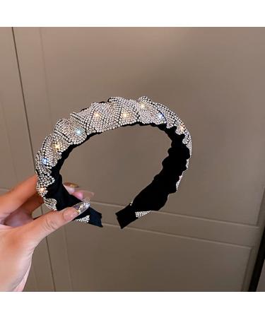 Wiwpar Rhinestone Beaded Headband for Women Girls - Wide Sparkle Hair Hoop for Party - Silver Headwear Accessories - Buy Online on GoSupps.com