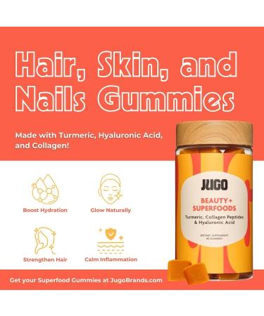 JUGO Beauty + Energy Gummies Bundle Collagen Biotin & Vitamin B12 Supports Hair Skin Nails & Natural Energy Plant-Based & Gluten-Free - Buy Online on GoSupps.com