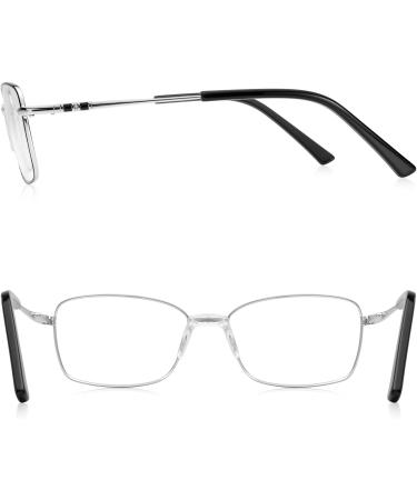 Reading Glasses Blue Light Blocking - Lightweight Anti-Glare Readers for Women with Spring Hinges - Black Frame Silver Bridge 2.25x Magnification - Buy Online on GoSupps.com