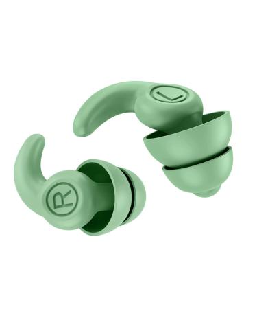 Reusable Silicone Ear Plugs Noise Reduction & Comfort 1 Pair for Sound Isolation Quiet Sleep and Noise Cancelling (OD Green)