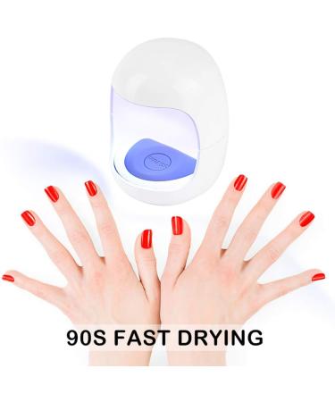Iwinna Nail Lamp 30S Fast Drying Curing UV Gel Nail Lamp Mini LED Nail Phototherapy Light with USB for Gel Polish Fingernail and Toenail - Buy Online on GoSupps.com