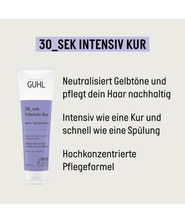  Guhl Guhl 30_sek Intensive Anti-Yellowing Treatment Contents: 100 ml Hair type: blonde highlighted and naturally blonde hair Silicone-free - Buy Online on GoSupps.com