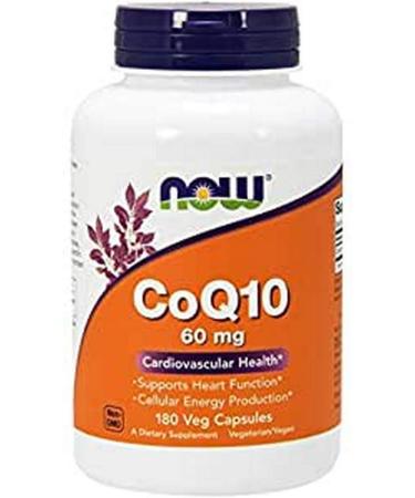 NOW Foods CoQ10 60mg 180 Vcaps (Pack of 3)