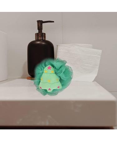 KALLORY 3pcs Christmas Bath Loofah Santa Claus Xmas Tree Mesh Pouf Ball Shower Sponge Body Scrubber for Bathroom Body Puff Scrubbers for Skin Exfoliating - Buy Online on GoSupps.com