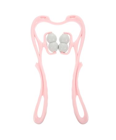 OHPHCAL's neck massage device self-muscle massage device trigger point stick neck roll seat increase pillow deep fabric muscle four balls scooters the shoulder pink tool 35x18x4.5cm rose