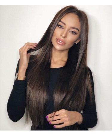 GIVLOVE Clip in Hair Extensions Real Human Hair 8 Pieces Straight Real Remy Human Hair Full Head Human Hair Extensions Clip in Double Weft Real Remy Hair (#4 Medium Brown-14 Inch) (4# 14 inch) 14 inch 4# - Buy Online on GoSupps.com