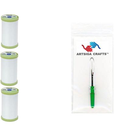 Coats & Clark Hand Quilting Cotton Thread 3-Pack White Bundle + Seam Ripper - 325 Yards - Artsiga Crafts - Buy Online on GoSupps.com