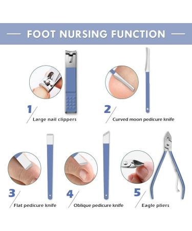 Professional Manicure Pedicure Kit - Nail Clippers in Blue - Buy Online on GoSupps.com