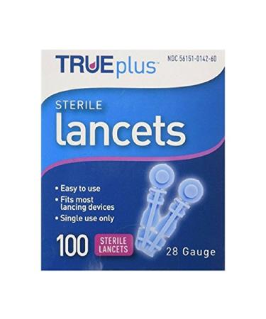 Trueplus Sterile Lancets  28 Gauge  100 Each