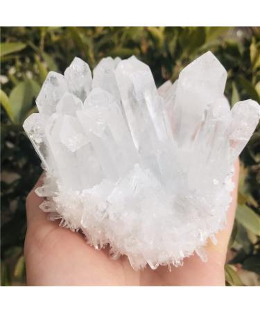 Home Decoration Natural Clear White Quartz Point Crystal Cluster Specimen Stones Home Goods (Size : 300-400g)