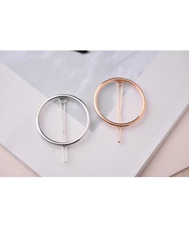 8Pcs Hair Clip Set Moon Triangle Circle Feather Shaped Hairpin Hair Barrettes Styling Accessories for Women (Gold and Silver) - Buy Online on GoSupps.com