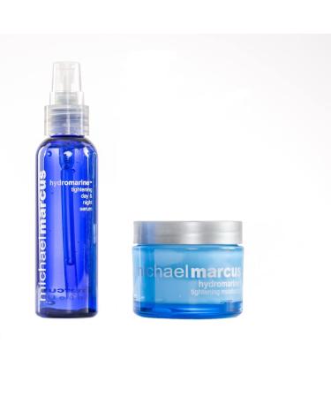 Michael Marcus Hydromarine Serum & Moisturizer - Plant-Based Formula Supporting Skin Firmness Tightening & Renewal - 2 Piece Set for Men & Women - Natural Cruelty-Free Product