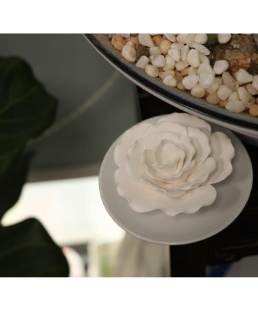 Passive Ceramic Essential Oil Diffuser - Non-Electric Mini Diffuser for Home & Office Decor | White Hibiscus - Buy Online on GoSupps.com