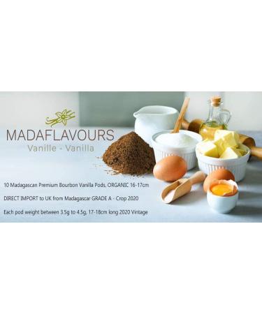 10 Premium Bourbon Noir Madagascan Vanilla Pods/Beans 4g-5g per pod 18/20cm. Weight +-40g - 2021 Crop Direct Import from Madagascar - Buy Online on GoSupps.com