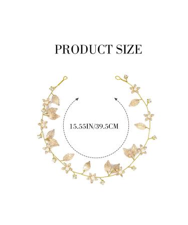 Yean Gold Leaf Wedding Hair Vine Headband - Bridal Accessories for Women - Buy Online on GoSupps.com