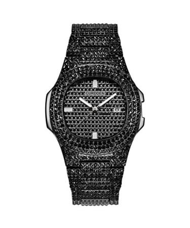 Women's Quartz Watch with Stainless Steel Strap Wrist for Women Diamond Quartz Watches Formal Casual Women's Dress Watch Black One Size