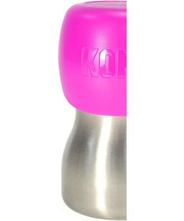 KONG H2O Stainless Steel Water Bottle & Food Bowl - 270ml Pink Rose | International Shipping - Buy Online on GoSupps.com