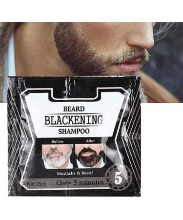 Beard Blackening Shampoo Coloring Nourishing Beard Products Natural without Stimulation Dyed Care Mustache Instant Beard Blackening Shampoos In 5 Minutes (10pcs) - Buy Online on GoSupps.com
