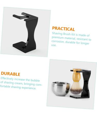 Fomiyes 4 Set Shaving Razor with Brush & Holder | Men's Grooming Kit | Premium Black Suit Accessories for Salon Quality Shaving - Buy Online on GoSupps.com