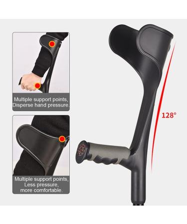 Adult Crutches Forearm Crutches Aluminum Walking Cane Height Adjustable Applicable Height: 140-180Cm/Black/1 Piece Lucky Star Black 1 Pair - Buy Online on GoSupps.com