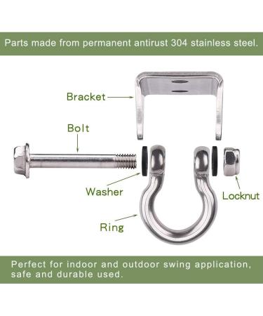 WAREMAID 180 Swing Hangers - Heavy Duty 304 Stainless Steel with Screws | For Porch Swing, Playground Gym, Sandbag, Hammock Chair, Yoga Swing | 1000 lb Capacity | 1 Pack - Buy Online on GoSupps.com