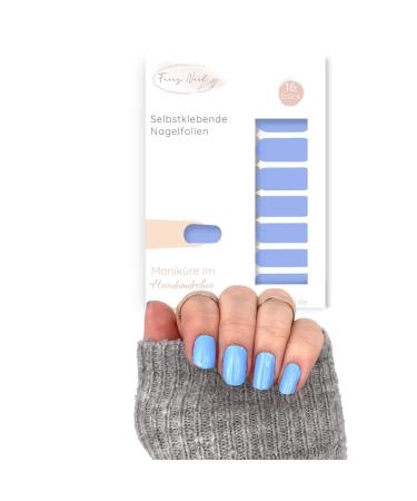 Fairy Nail nail foils solid blue | Nail polish strips for fingernails | 16 nail stickers for the perfect manicure at home - Buy Online on GoSupps.com