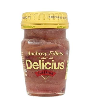Delicius Anchovy Fillets in Olive Oil 80g (Pack of 6)