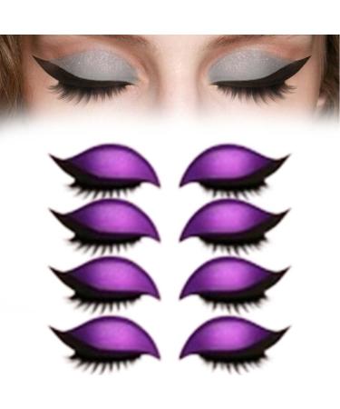 MJOYIS Lazy Eye Shadow Set of 2 Reusable 2-in-1 3D Waterproof Eye Makeup Stickers Purple
