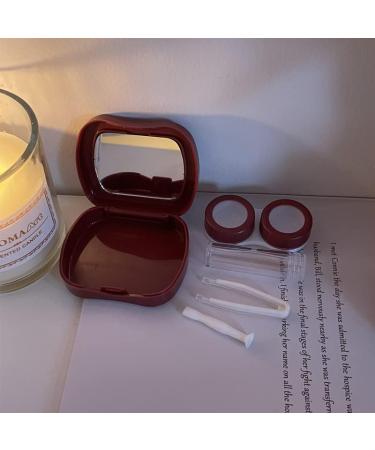 Miedeon Travel Contact Lens Container Set - 4-Piece Red Etui for Easy Lens Storage & Travel - Ideal for Contact Lens Wearers - Buy Online on GoSupps.com