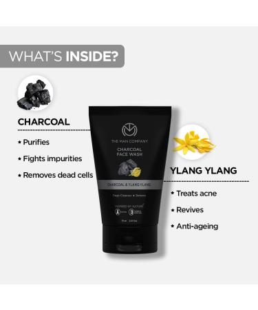 Ultimate Face Wash Duo - Charcoal & Vitamin C | 75ml | Oil-Free Blackhead Removal Instant Glow for All Skin Types | The Man Company - Buy Online on GoSupps.com