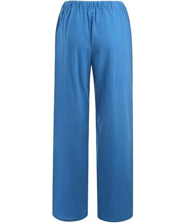 Womens Cotton Linen Baggy Pants Plus Size - B-blue XX-Large - Buy Online on GoSupps.com
