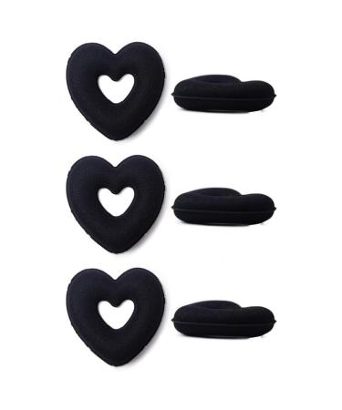 Hair Donut Beautiful Hair Bun Makers Heart Shape (Black)