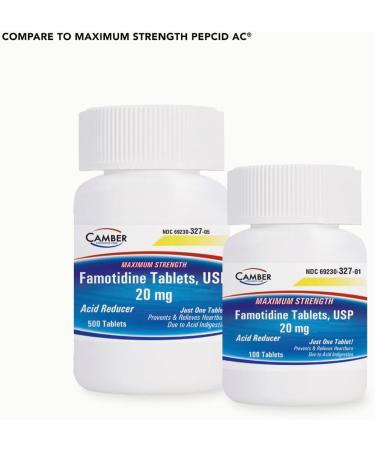 Camber Famotidine Tablets 20 mg Maximum Strength Acid Reducer for Heartburn Relief 100ct - Buy Online on GoSupps.com