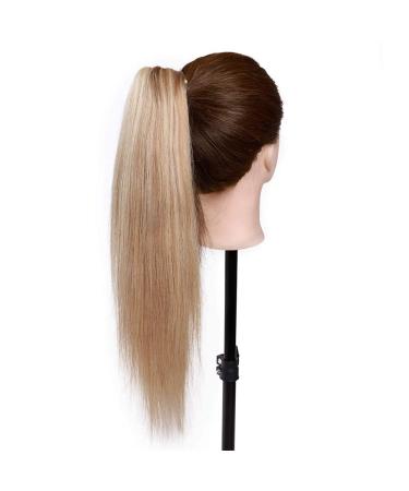 Buy Elailite Real Hair Ponytail Extensions 55cm 120g - Remy Smooth #12/613 Golden Brown & Bleached Blonde Hair Parts with Clamp - Buy Online on GoSupps.com