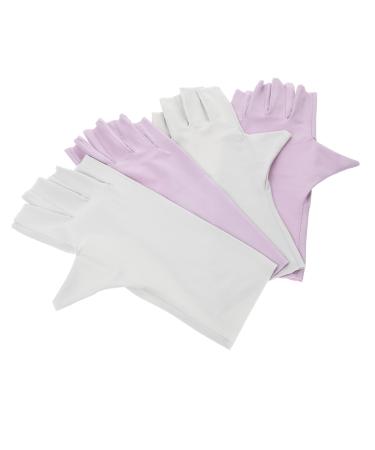 minkissy 2 Pairs Pink Gloves Nail Uv Protection Gloves for Women Nail Art Anti-uv Gloves Nail Art Accessory Manicure Gloves Anti Uv Nail Uv Gloves Thin Section Nail Lamp Nylon