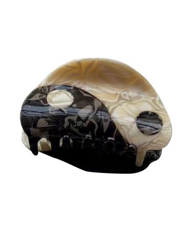 Semicircle Tai Chi Hair Clips Non-Slip Retro Hair Clips Acetate Yin Yang Hair Clips Ponytail Holder for Girls