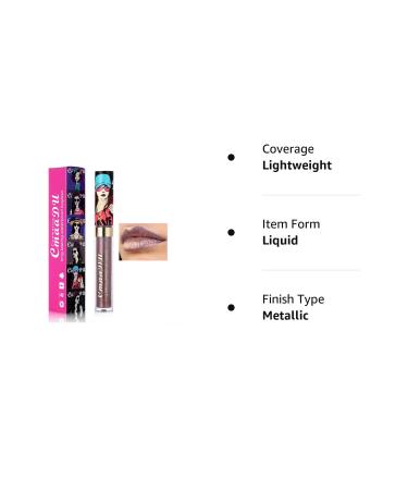 Matte Metallic Waterproof Lip Gloss - Long Lasting Diamond Shimmer Liquid Lipstick for Women - 0.03 Fl Oz - Buy Online on GoSupps.com