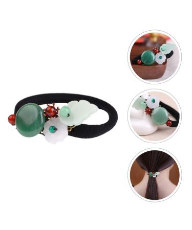 Beaupretty Antique Chinese Style Jade Hair Tie - Elastic Ponytail Holder for Women and Girls - Buy Online on GoSupps.com