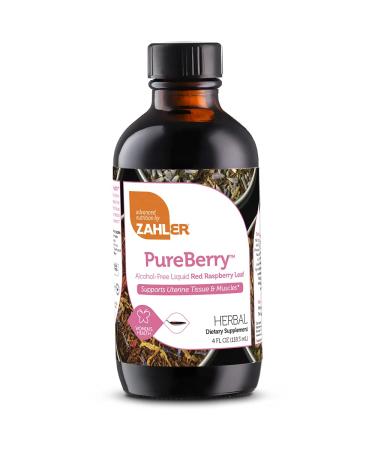 Zahler PureBerry Liquid RED Raspberry Leaf Supplement which Strengthens Uterine Tissue and Muscles All Natural Liquid Formula That Promotes Uterine Health Certified Kosher 4oz