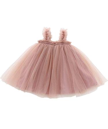 Ugitopi Baby Girls Toddler Tutu Dress Sleeveless Princess Infant Tulle Sundress Size 9-36 Months 2 Years 11b-tan