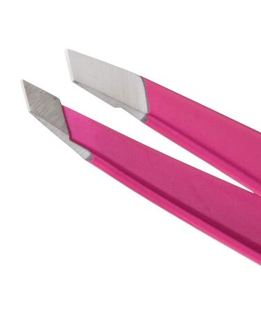 Tweezerman Stainless Steel Slant Tweezer in Pretty Pink - Precision Eyebrow Plucking Tool - Buy Online on GoSupps.com