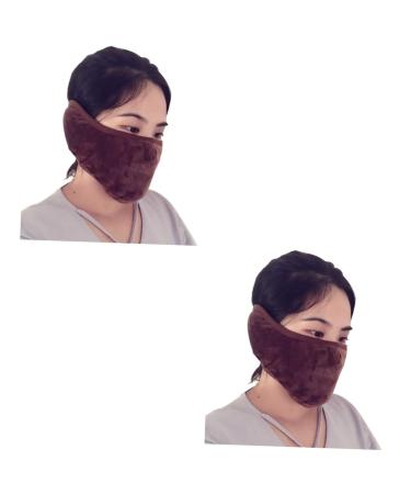 Solustrie 3 pieces 2 1 Dust protection mask Ohrwickel Winter Mund masks Winter storm hood mouth-muffle mask mouth protection made of cotton winter mouth muffle earmash facial mask accessories tab 1 piece (1 Pack) coffee sex2st