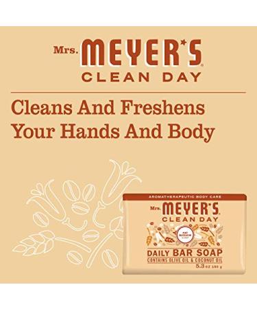 Mrs. Meyer's Clean Day Oat Blossom Bar Soap - 5.3 oz | Cruelty-Free Hand Soap & Body Wash with Essential Oils - Buy Online on GoSupps.com