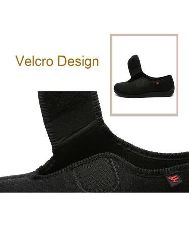 Yytcsjz Women's Diabetic Slippers- Extra Wide Adjustable Straps for Arthritis & Edema Relief - Orthopedic Shoes for Swollen Feet (Black, Size 5.5) - Buy Online on GoSupps.com