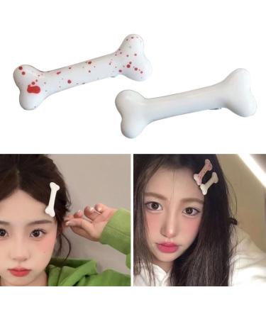 xbiez Dog Bone Hair Clip Plastic Bone Hair Barrettes Halloween Y2K Hair Pins Cosplay Party Accessories for Women Girls - Buy Online on GoSupps.com